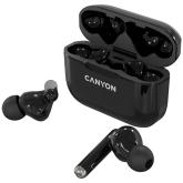 Canyon TWS-3 Bluetooth headset, with microphone, BT V5.0, Bluetrum AB5376A2, battery EarBud 40mAh*2+Charging Case 300mAh, cable length 0.3m, 62*22*46mm, 0.046kg, Black