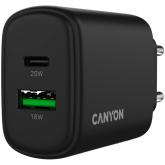 CANYON charger OnCharge 200 20W 1xPD 1xQC EU Black