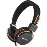 CANYON HP-2 headphones, detachable cable with microphone, foldable, black, cable length 1.2m, 0.118kg, Black