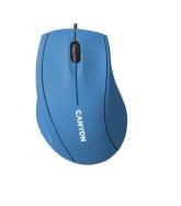 CANYON Wired Optical Mouse with 3 keys, DPI 1000 With 1.5M USB cable,Light Blue,size 72*108*40mm,weight:0.077kg