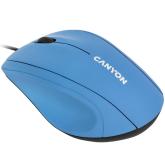 CANYON Wired Optical Mouse with 3 keys, DPI 1000 With 1.5M USB cable,Light Blue,size 72*108*40mm,weight:0.077kg