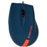 CANYON Wired Optical Mouse with 3 keys, DPI 1000 With 1.5M USB cable,Blue-Red,size 68*110*38mm,weight:0.072kg