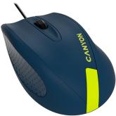 CANYON Wired Optical Mouse with 3 keys, DPI 1000 With 1.5M USB cable,Blue-Yellow,size 68*110*38mm,weight:0.072kg