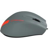 CANYON Wired Optical Mouse with 3 keys, DPI 1000 With 1.5M USB cable,Gray-Red,size 68*110*38mm,weight:0.072kg