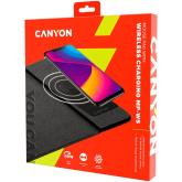 CANYON Mouse Mat with wireless charger, Input 5V/2A,9V2A Output 5W/7.5W/10W, 324*244*6mm, USB Type C cable length 1m, Black, 220g