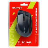 CANYON MW-01 2.4GHz wireless mouse with 6 buttons, optical tracking - blue LED, DPI 1000/1200/1600, Blue Gray pearl glossy, 113x71x39.5mm, 0.07kg