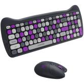 CANYON HSET-W6 EN Keyboard+Mouse Kitty Edition AAA+АА Wireless Violet