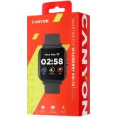CANYON Smart watch, 1.3inches TFT full touch screen, Zinic+plastic body, IP67 waterproof, multi-sport mode, compatibility with iOS and android, black body with black silicon belt, Host: 43*37*9mm, Strap: 230x20mm, 45g