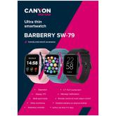 CANYON Smart watch, 1.69inches TFT full touch screen, Zinic+plastic body, IP67 waterproof, multi-sport mode, compatibility with iOS and android, black body with black silicon belt, Host: 44.4*36*9.2mm, Strap: 230x20mm, 47g