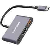 CANYON hub DS-4 3in1 USB-C Grey