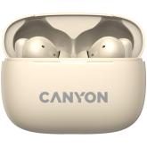 CANYON OnGo TWS-10 ANC+ENC, Bluetooth Headset, microphone, BT v5.3 BT8922F, Frequence Response:20Hz-20kHz, battery Earbud 40mAh*2+Charging case 500mAH, type-C cable length 24cm,size 63.97*47.47*26.5mm 42.5g, Beige