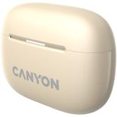 CANYON OnGo TWS-10 ANC+ENC, Bluetooth Headset, microphone, BT v5.3 BT8922F, Frequence Response:20Hz-20kHz, battery Earbud 40mAh*2+Charging case 500mAH, type-C cable length 24cm,size 63.97*47.47*26.5mm 42.5g, Beige