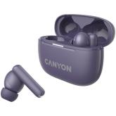 CANYON OnGo TWS-10 ANC+ENC, Bluetooth Headset, microphone, BT v5.3 BT8922F, Frequence Response:20Hz-20kHz, battery Earbud 40mAh*2+Charging case 500mAH, type-C cable length 24cm,size 63.97*47.47*26.5mm 42.5g, Purple