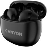 Canyon TWS-5 Bluetooth headset, with microphone, BT V5.3 JL 6983D4, Frequence Response:20Hz-20kHz, battery EarBud 40mAh*2+Charging Case 500mAh, type-C cable length 0.24m, size: 58.5*52.91*25.5mm, 0.036kg, Black
