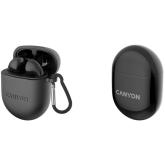 CANYON TWS-6, Bluetooth headset, with microphone, BT V5.3 JL 6976D4, Frequence Response:20Hz-20kHz, battery EarBud 30mAh*2+Charging Case 400mAh, type-C cable length 0.24m, Size: 64*48*26mm, 0.040kg, Black