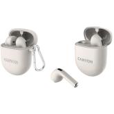 CANYON TWS-6, Bluetooth headset, with microphone, BT V5.3 JL 6976D4, Frequence Response:20Hz-20kHz, battery EarBud 30mAh*2+Charging Case 400mAh, type-C cable length 0.24m, Size: 64*48*26mm, 0.040kg, Beige
