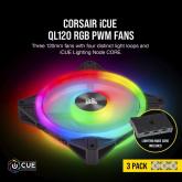 Ventilatoare Carcasa CORSAIR iCUE QL120 RGB 120mm PWM