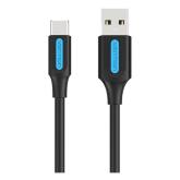 Cablu alimentare si date Vention, USB 2.0 (T) la USB Type-C (T), 2m rata transfer 480 Mbps, invelis PVC, negru, 