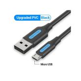Cablu alimentare si date Vention, USB 2.0 (T) la micro USB (T), 0.25m rata transfer 480 Mbps, invelis PVC, negru, 