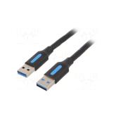 CABLURI USB pt. PC. imprimante - Vention USB 3.0 A Male to A Male  Cable 1.5M Black PVC Type , 