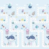 Covor de joaca pentru copii U-Grow, din spuma, pliabil, 2 fete, impermeabil, izolant, 180 x 200 x 1 cm