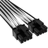 Corsair Cablu premium 12+4pin, PCIe Gen 5, 12VHPWR, 600W, Type 4, fire invelite individual, Alb/Negru 