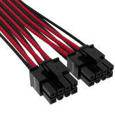Corsair Cablu premium 12+4pin, PCIe Gen 5, 12VHPWR, 600W, Type 4, fire invelite individual, Rosu/Negru 