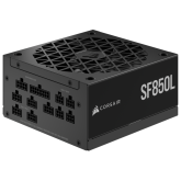 Sursa Corsair SF850L SFX 850W full modulara  Adjustable Single/Multi 12V Rail No ATX Connector 1 ATX12V Version v3.0 Continuous power W850 Watts Fan bearing technology FDB Fan size mm 120mm MTBF hours 100,000 hours Multi-GPU ready Yes Warranty 7 Year 80 P