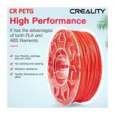 CREALITY CR PETG 3D Printer Filament, red, Printing temperature: 230-250°C, Filament diameter: 1.75mm, Tensile strength: 49MPa, Size of filament wheel: Diameter 200mm, height 66mm, hole diameter 53mm. Eco-friendly, odorless, non-toxic. Utilizare: pana la 