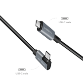 CABLU alimentare si date LOGILINK, pt. smartphone, USB 2.0, USB Type-C (T) la USB Type-C (T) la  90 grade, 3m, PD 100W, 2 x ecranat, plastic, negru, 