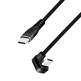 CABLU alimentare si date LOGILINK, pt. smartphone, USB 2.0, USB Type-C (T) la USB Type-C (T) la 180 grade, 1m, 2 x ecranat, aluminiu, negru, 
