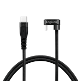 CABLU alimentare si date LOGILINK, pt. smartphone, USB 2.0, USB Type-C (T) la USB Type-C (T) la 180 grade, 3m, 2 x ecranat, aluminiu, negru, 
