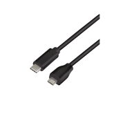CABLU alimentare si date LOGILINK, pt. smartphone, USB 2.0, USB Type-C (T) la Micro-USB (T), 0.5m, 2x ecranat, conectori placati cu nichel, negru, 
