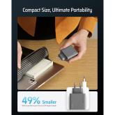 INCARCATOR retea Cuktech 2C1A Quick Charge 65W, 2 x USB Type-C Output, 1 x USB Output, include cablu USB Type-C la USB Type-C 1m, negru 