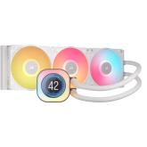 Cooler Procesor CORSAIR iCUE LINK TITAN 360 RX LCD ALB, dimensiune radiator 396x120x27mm, 3 ventilatoare ARGB, viteza ventilatoare: 300-2100RPM +/- 10%,  Suport AMD: AM4/AM5, suport INTEL: LGA 1700/1851, Airflow: 73.5 CFM, Nivel de zgomot: 36 dBA