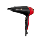 Uscator de par Remington D5755 Thermacare Manchester United, 2400 W, 2 viteze, 3 trepte de temperatura, Indicator LED Ionic, Turbo Boost, Rosu/ Negru