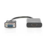 DIGITUS VGA to HDMI Converter + Audio 3.5mm Full HD 1080p cable type 15cm black 