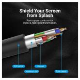 Cablu video Vention, VGA(T) la VGA(T), 5m, rezolutie maxima 1080p la 60 Hz, conectori auriti, cupru, invelis PVC, filtre de ferita, negru, 