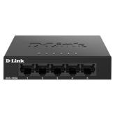 D-Link Switch DGS-105GL, 5 porturi Gigabit, Capacity 10Gbps, desktop, faramanagement, metal, negru, fara ventilator, D-Link Green.