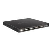 D-Link Switch DGS-2000-52, 48 porturi Gigabit, 4 porturi combo gigabit SFP, Capacity 104Gbps, 256 MB DDR3 SDRAM, flash: 32MB, consum 478 Watt,Rack-mountable, L3 - Managed.