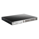SWITCH POE D-Link Managed Layer-3, 24 x 10/100/1000BASE-T PoE, 2 x 10GBASE-T si 4 x 10G SFP+ 