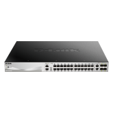SWITCH POE D-Link Managed Layer-3, 24 x 10/100/1000BASE-T PoE, 2 x 10GBASE-T si 4 x 10G SFP+ 