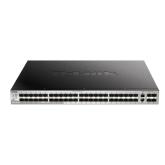 Switch D-Link DGS-3130-54PS/SI, 54-Port Gigabit SFP L3 Stackable Managed Switch, 48 x 10/100/1000BASE-T ports, 2 x 10GBASE-T and 4 x 10G SFP+ ports, Layer 3, 80 Gbps.