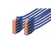 DIGITUS CAT 6 S-FTP patch cable Cu LSZH AWG 27/7 length 0.5 m 10 pieces color blue 