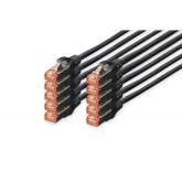 DIGITUS CAT 6 S-FTP patch cable Cu LSZH AWG 27/7 length 1 m 10 pieces color black 