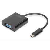 DIGITUS USB Type-C to VGA Adapter Full HD 1080p cable length: 19.5cm black 
