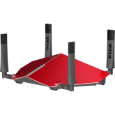 ROUTER D-LINK wireless 3150Mbps, 4 porturi Gigabit, 4 antene externe, Dual Band AC3200 (1300/600Mbps), 1xUSB3.0, 1xUSB2.0, glossy red 