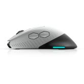 Mouse Dell Alienware Gaming AW610M, wireless, Lunar Light