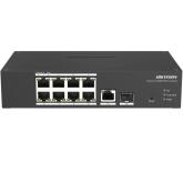 Switch 8 porturi PoE Hikvision DS-3T1310P-SI/HS prezinta 8 × 10/100 Mbps PoE port,1 × 1 Gbps RJ45 port,1 × 1 Gbps fiber optical port, RJ45 ort,full duplex,MDIMDI-X adaptive, IEEE 802.3,IEEE 802.3ab,IEEE 802.3u,IEEE 802.3z,IEEE 802.3x,MAC Address Table 16 
