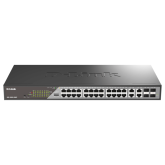 D-Link Switch DSS-200G-28MP,24 x 10/100/1000 Mbps PoE, 4 x Combo 1000 Mbps, Switching Capacity:56 Gbps, Forwarding Rate: 41.67 Mpps, Buget POE: 370 W ; 30 W/port, consum maxim: 425.9 W (PoE on) ; 25.5 W (PoE off), dimensiuni: 440 x 208 x 44 mm, Greutate: 